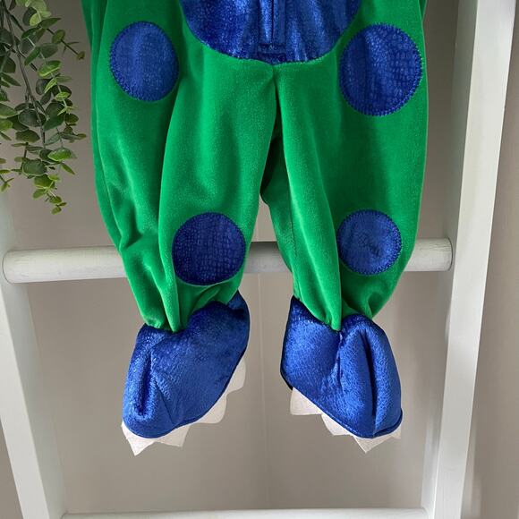 Baby Halloween Costume Dinosaur Hooded Soft Green Blue Infant 6-9 months - Picture 3 of 12